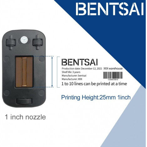 BENTSAI EB22B-L Black Fast Dry Ink Cartridge for 6210, B35, B45, B85 Handheld Printer - 4 Pcs
